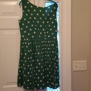 Emily and fin modcloth Lucy Green polka dot